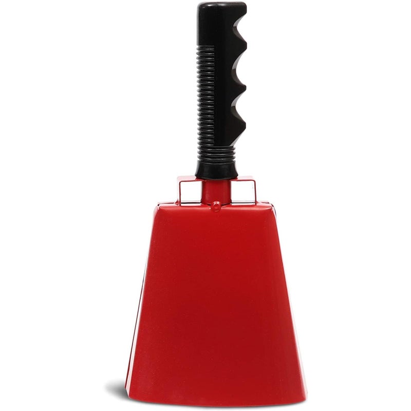 BLUE PANDA 9.5-Inch Cowbells - Stadium-Ready Red Cowbells for Sporting Events - Easy-Grip Steel Sports Noise Makers - Powerful Loud Noisemakers for Demonstrations - Pack of 2 - Image 3
